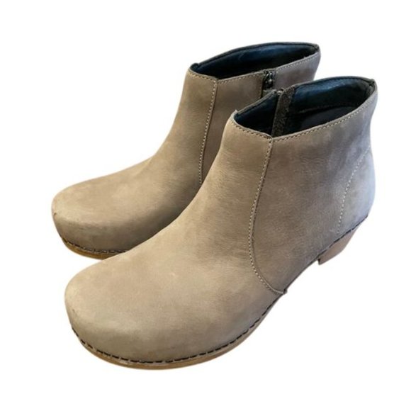 DANSKO Women's Maria Professional Taupe Suede Heeled Mule Ankle Bootie 40 9.5/10 - Picture 15 of 16